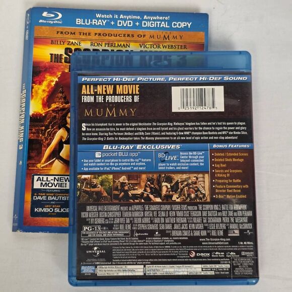 Scorpion King 3 Blu-ray, action adventure movie, Ron Perlman, Billy Zane, fantas - Picture 5 of 5
